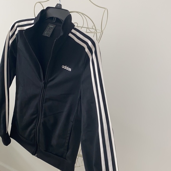 Women’s ADIDAS Black Striped Zip-Up Jacket - Picture 9 of 9
